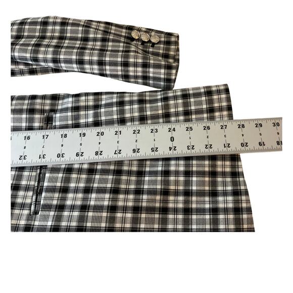 Elie Tahari Womens 10 Black White Plaid Blazer Coat Office Business Professional - Picture 5 of 8